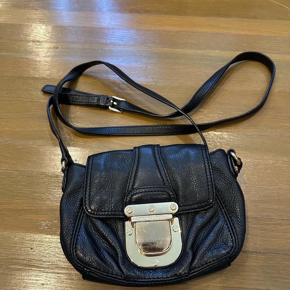 Michael Kors Black Leather Crossbody Bag